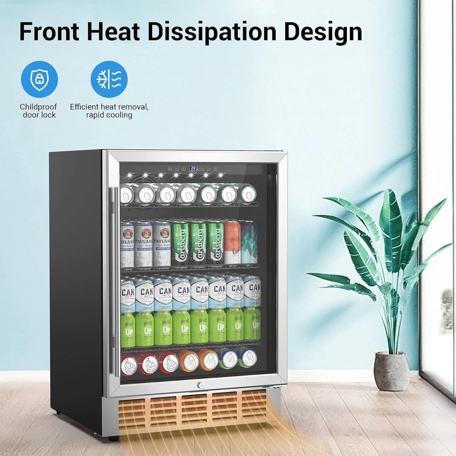Beverage Refrigerator 190 Cans, Under Counter