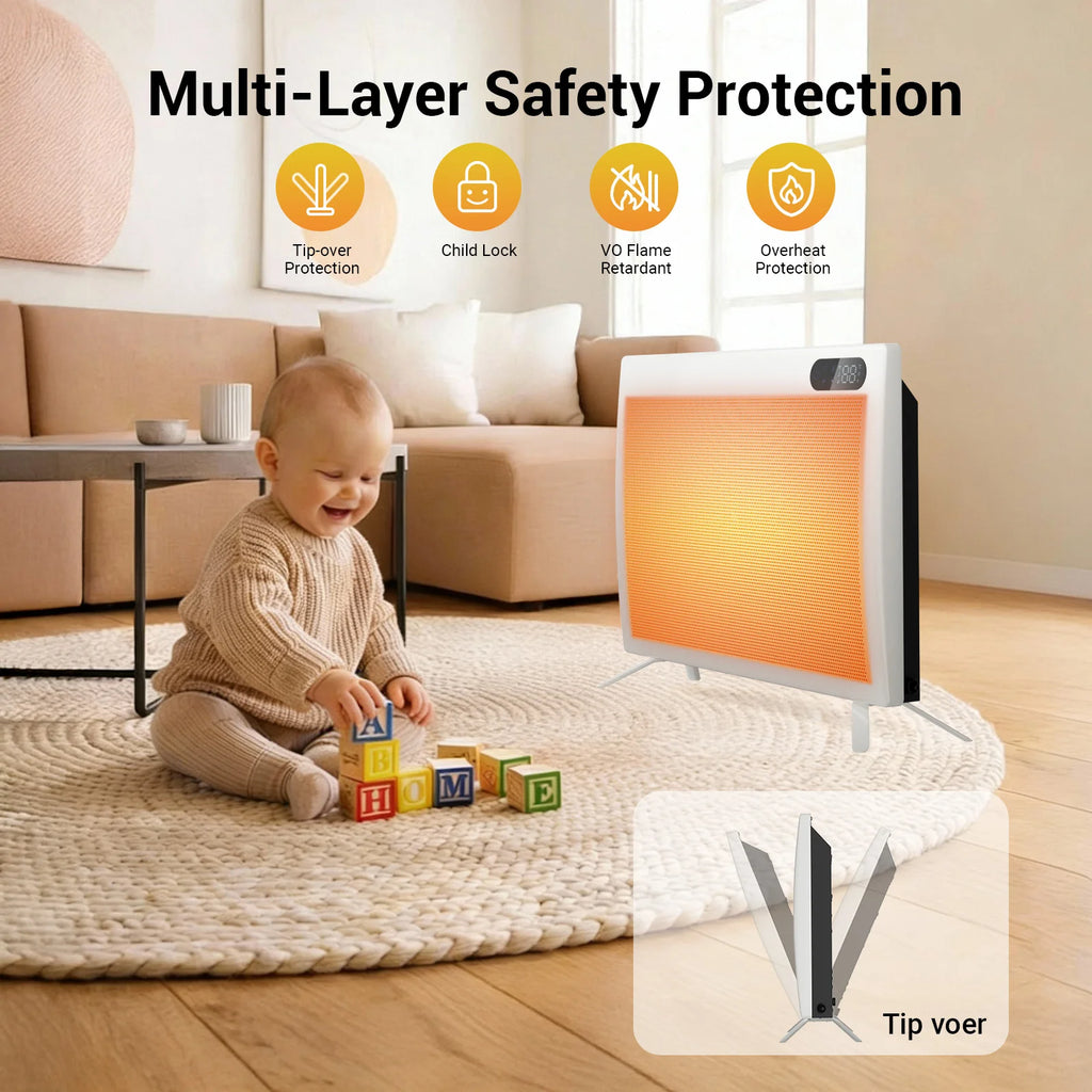 Space Heater, Under Desk Mountable Quiet Infrared
