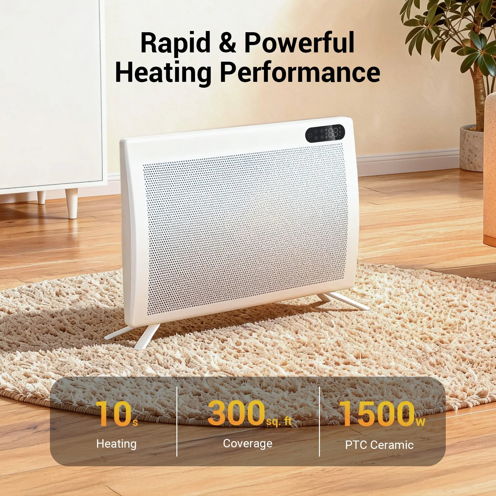 Space Heater, Under Desk Mountable Quiet Infrared