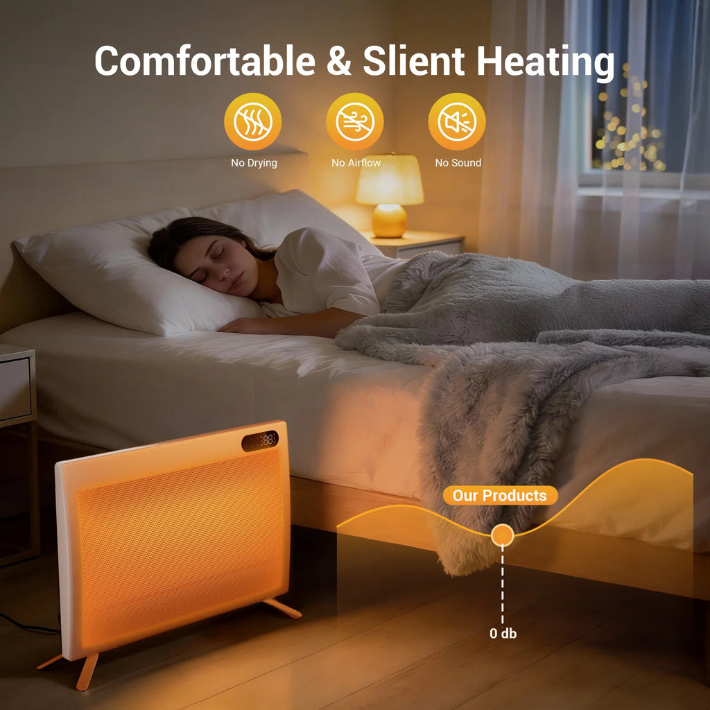 Space Heater, Under Desk Mountable Quiet Infrared