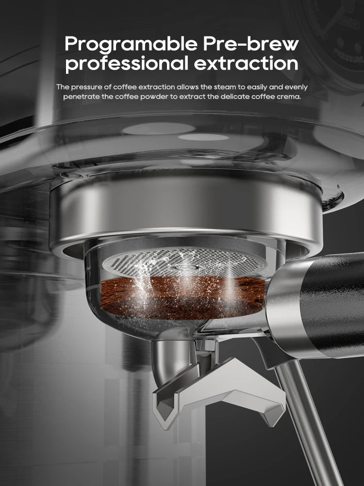 Espresso Cappuccino Machine, Stainless Cold/Hot Coffee Maker