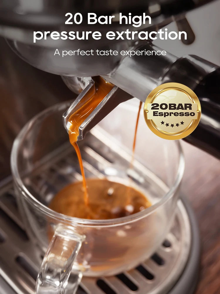 Espresso Cappuccino Machine, Stainless Cold/Hot Coffee Maker