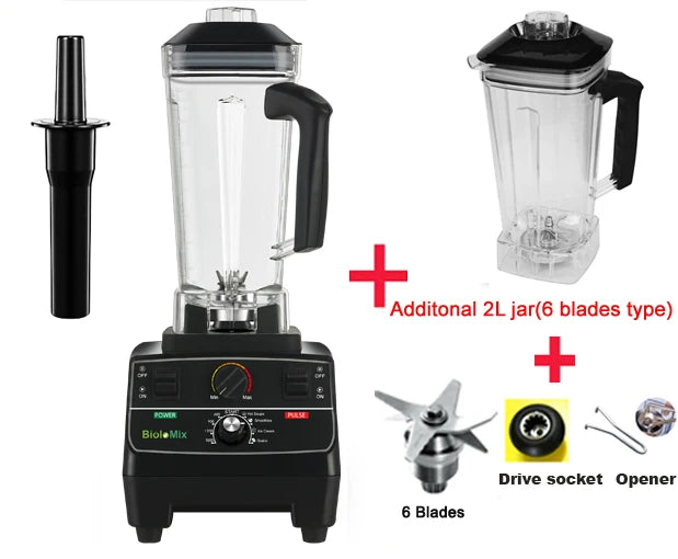 Blender Mixer Juicer, Ice Crusher Smoothies BPA-Free 2L Smart Timer