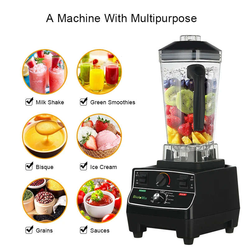 Blender Mixer Juicer, Ice Crusher Smoothies BPA-Free 2L Smart Timer