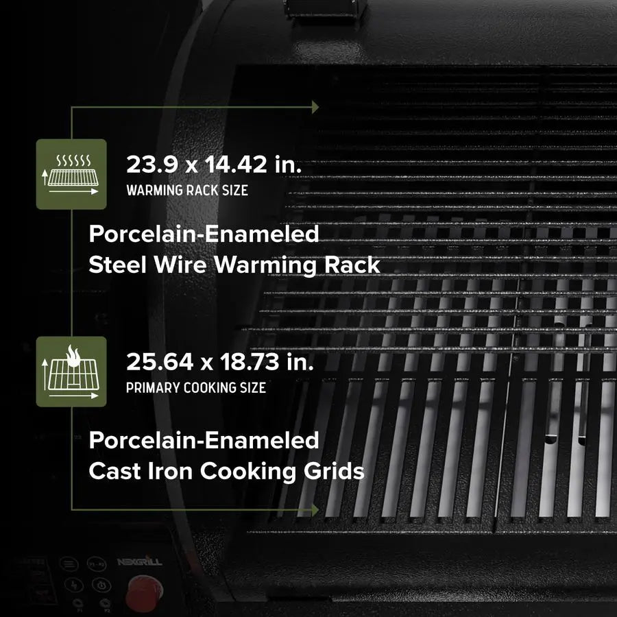Pellet Gril, Cast Iron Grates, Smoker