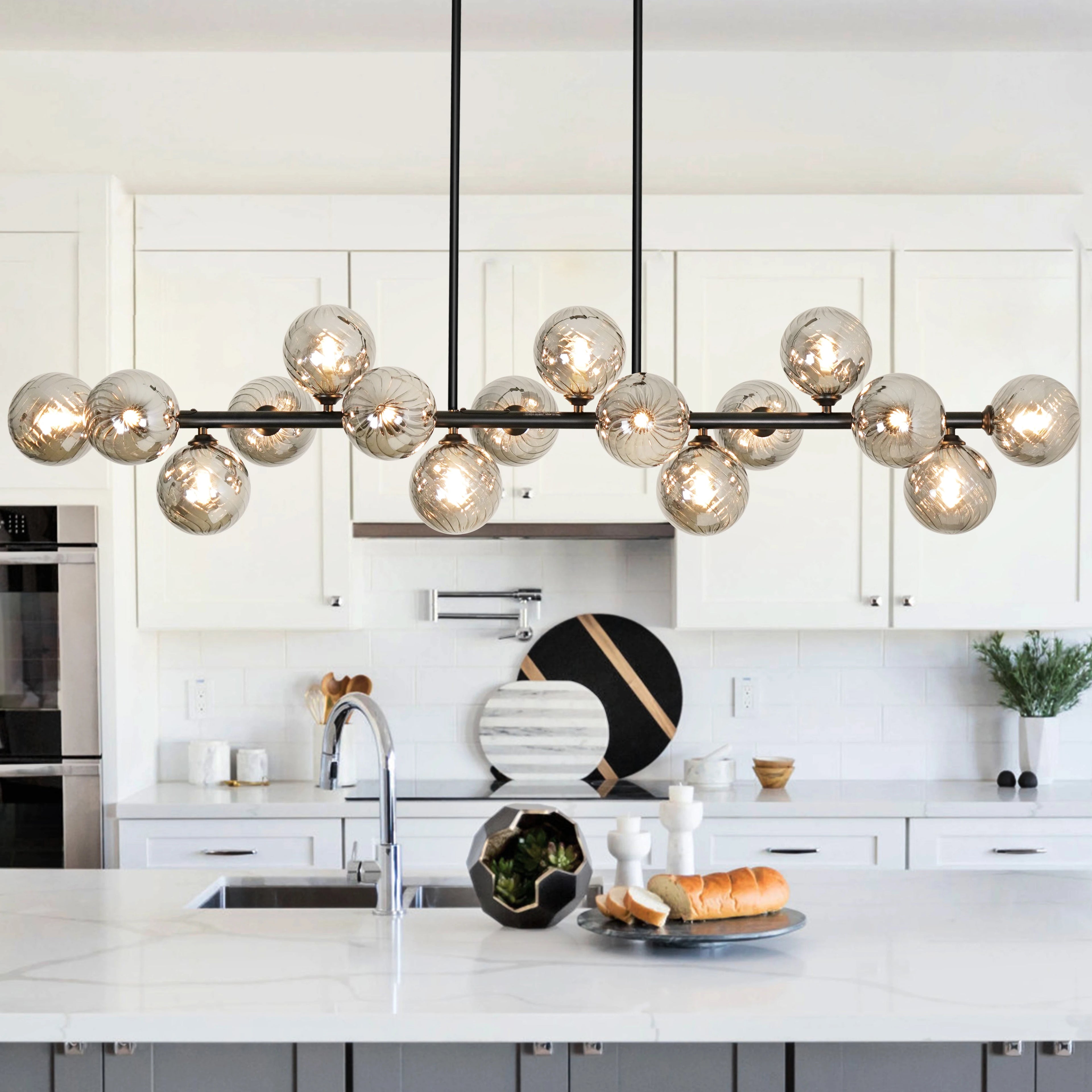 Mid Century Modern Chandelier 16-Lights Sputnik Chandelier 54in Chandelies for Dining Room Kitchen Isalnd Lighting