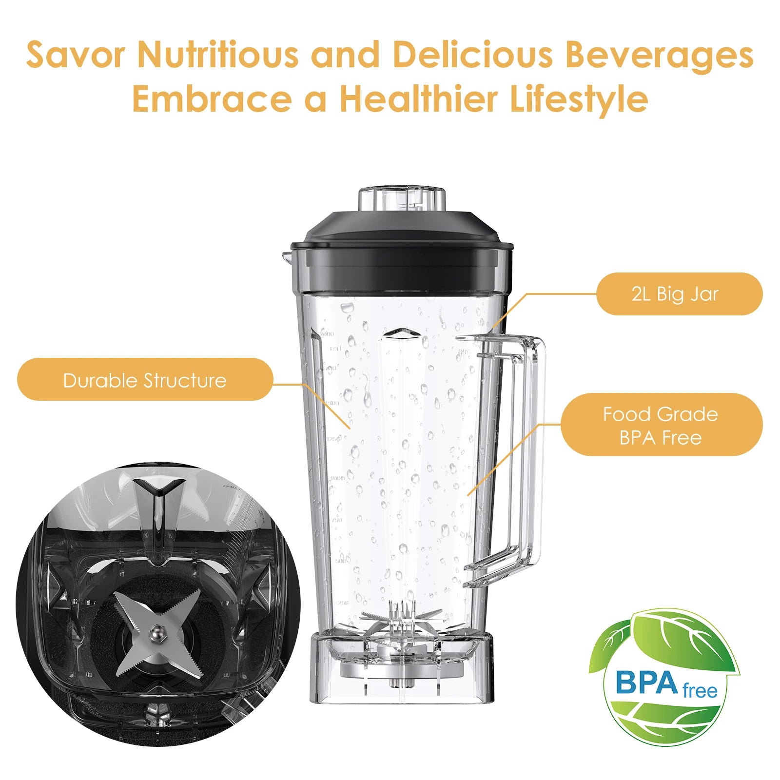 Blender Mixer Juicer, Food Processor Ice Smoothie Fruit BPA Free