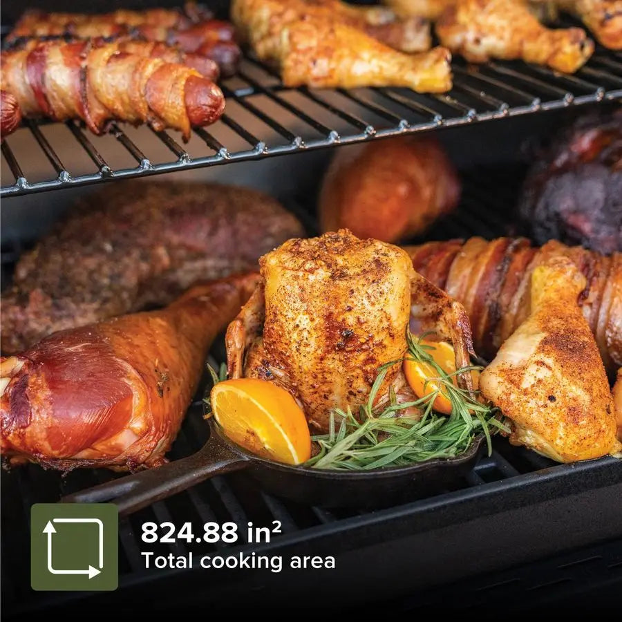 Pellet Gril, Cast Iron Grates, Smoker