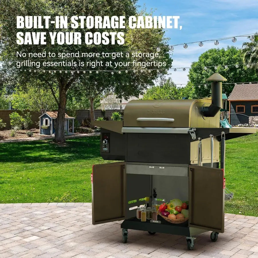 Charcoal Grill w/ Controller, BBQ Wood Pellet Smoker