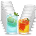 Glasses, Set of 12 12oz & 10oz Clear Embossed