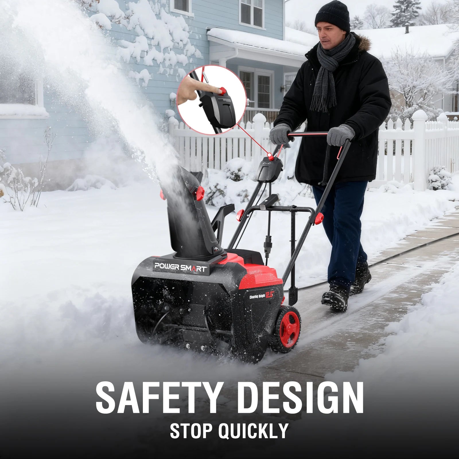 Snow Thrower, 21" Electric LED Lightweight
