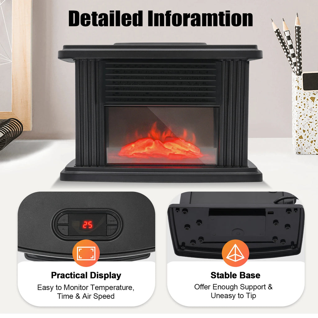 Electric Fireplace, 1000w Carbon Fire Air Heater