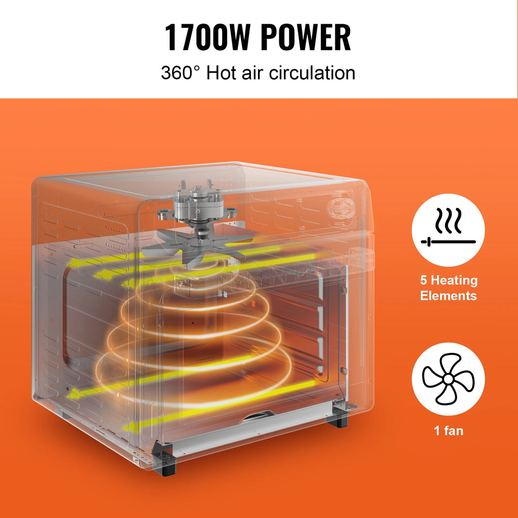 Air Fryer, Toaster Oven, Convection Oven 1700W Stainless