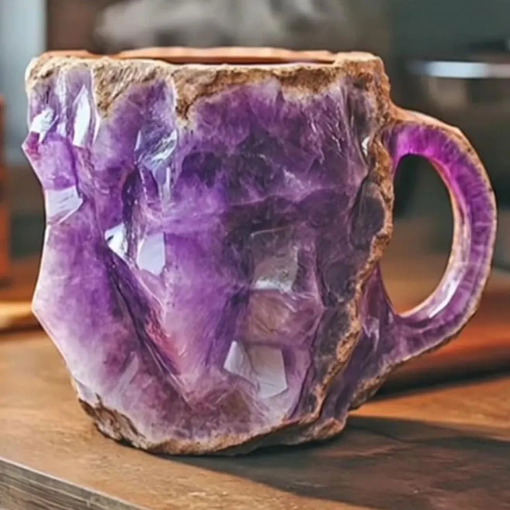 400ml Elegant Luxury Mineral Colored Crystal Mug Translucent Coffee Cup Home Office Elegant Crystal Water Cup Coffee Cup Gift