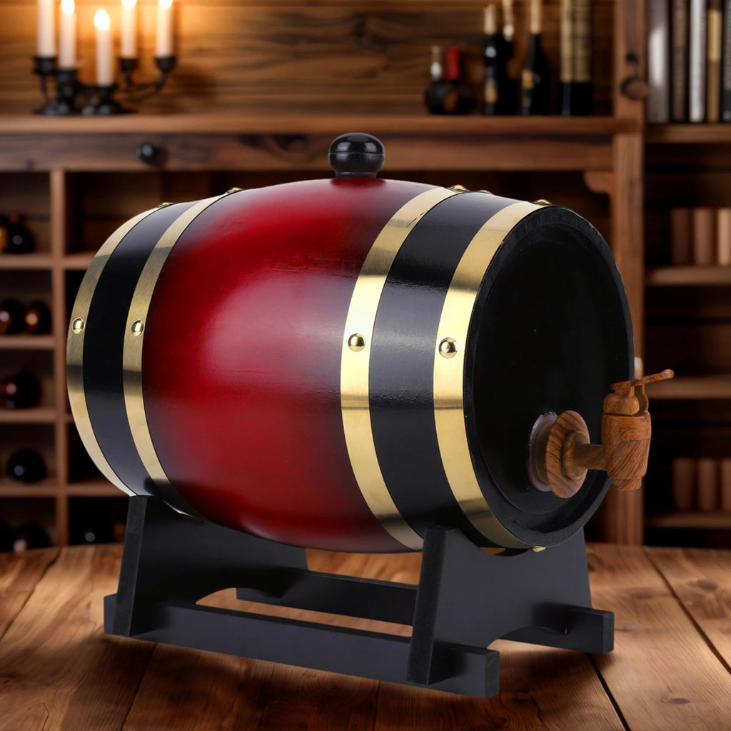 Wooden Whiskey Barrel Bracket Retro Faucet 3L