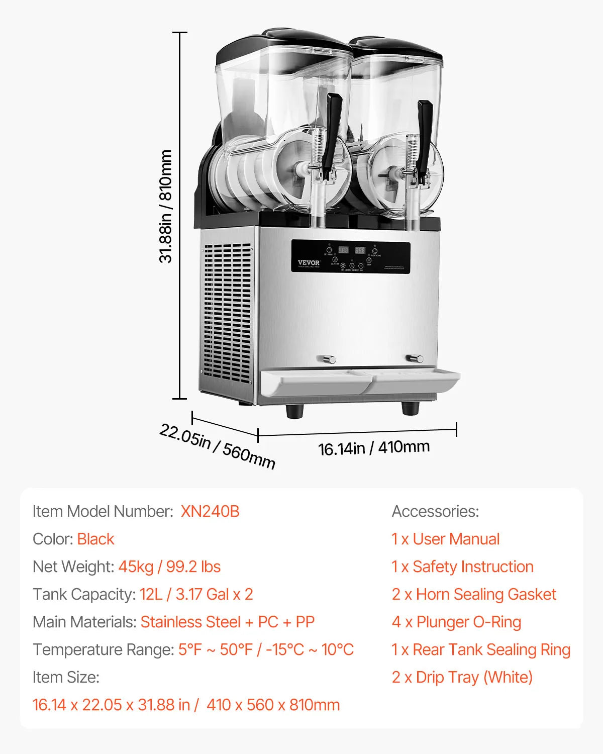 Slushy Machine, 1-3 Tanks Stainless Margarita Smoothie Frozen Drink Maker