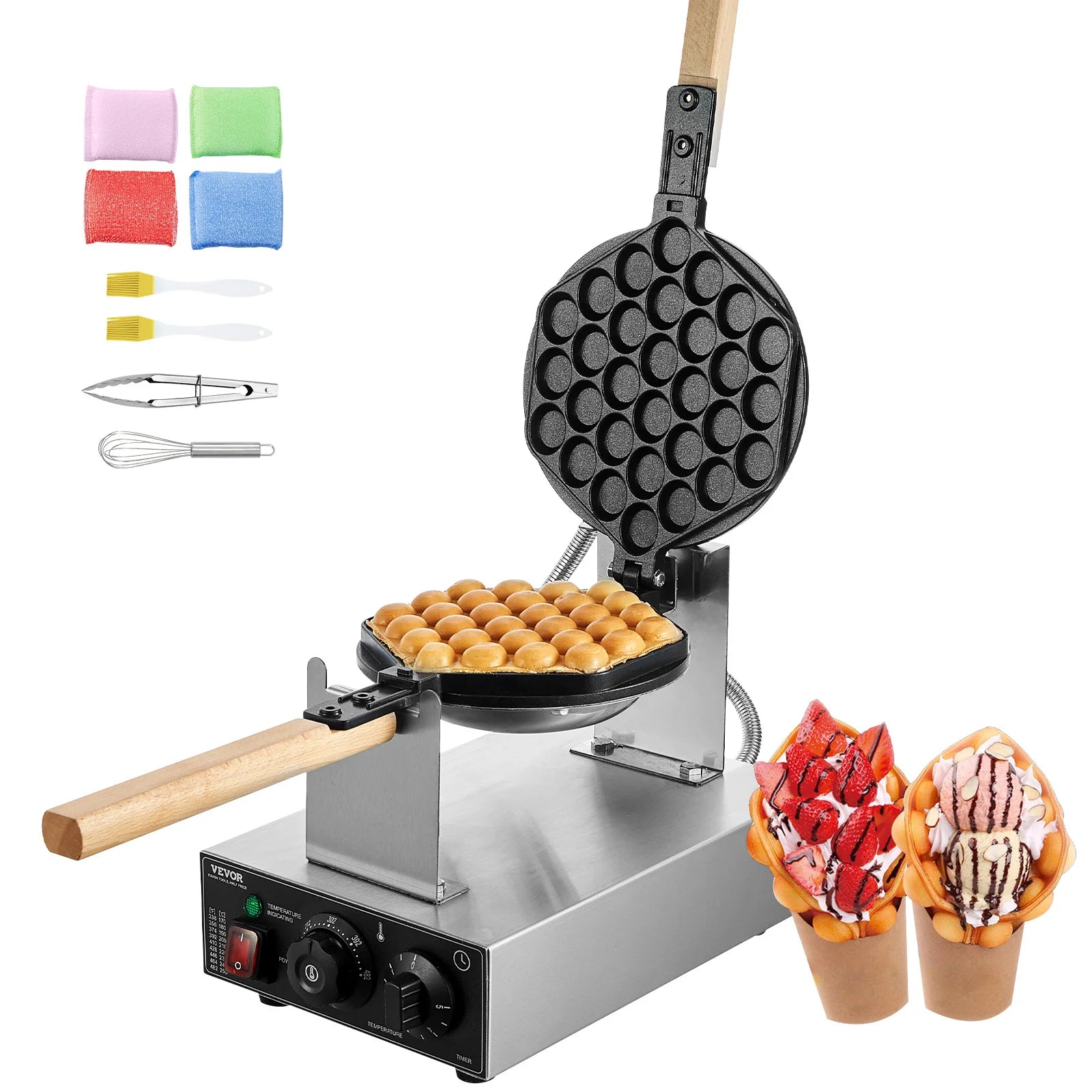 Waffle Maker Egg Bubble 1400W Non-Stick