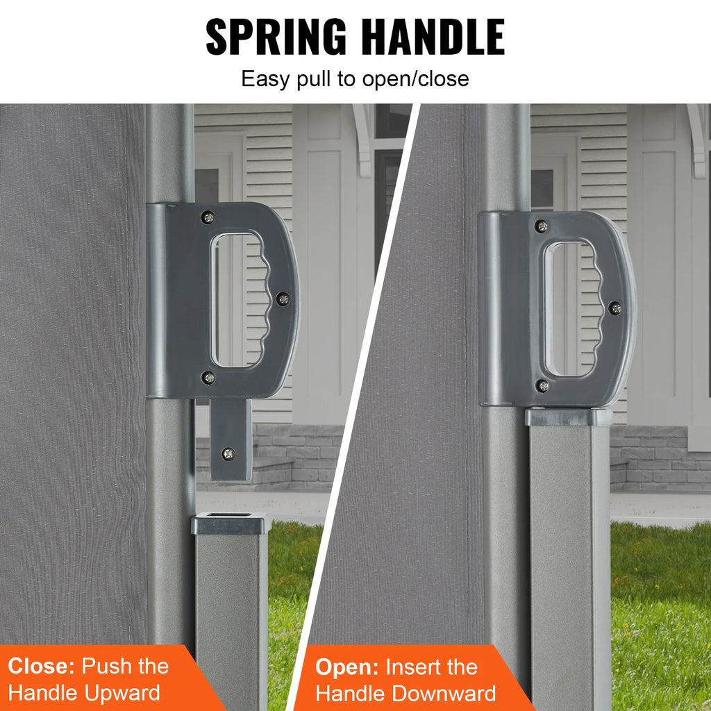 SucceBuy Retractable Side Awning Outdoor Privacy Polyester Water-proof Retractable Patio Screen UV 30+ Room Divider Wind Screen