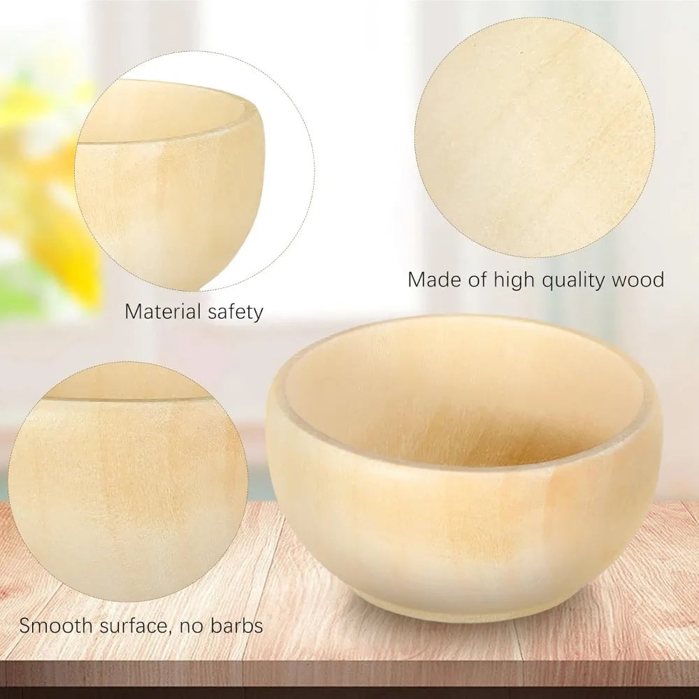 Mini Bowls, Small 40 Pcs Unfinished Wood