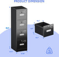Metal Vertical File Storage Cabinet with 4 Drawer and 4 Lock, with Name Card Holder for A4 Letter/Legal size