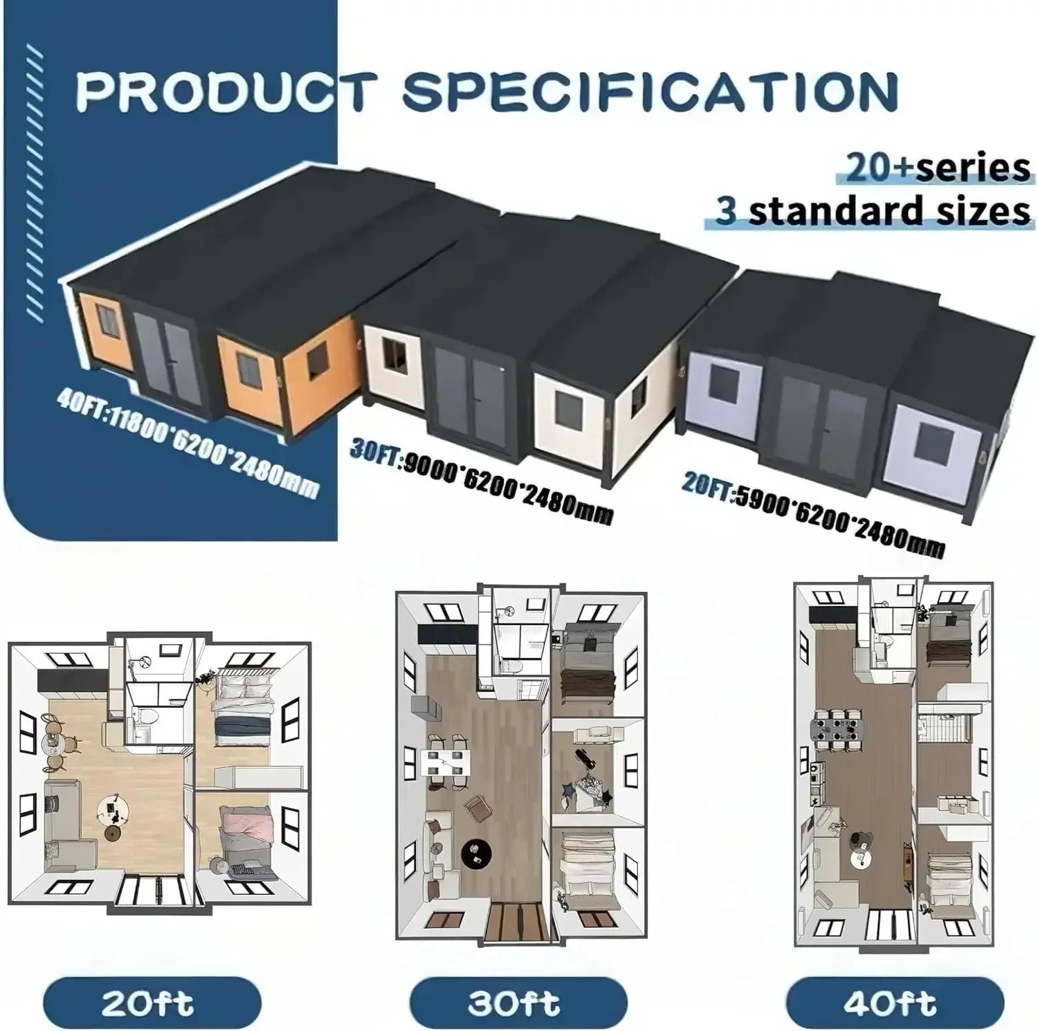 Container House, 2-3 Bedrooms Kitchen & Bath
