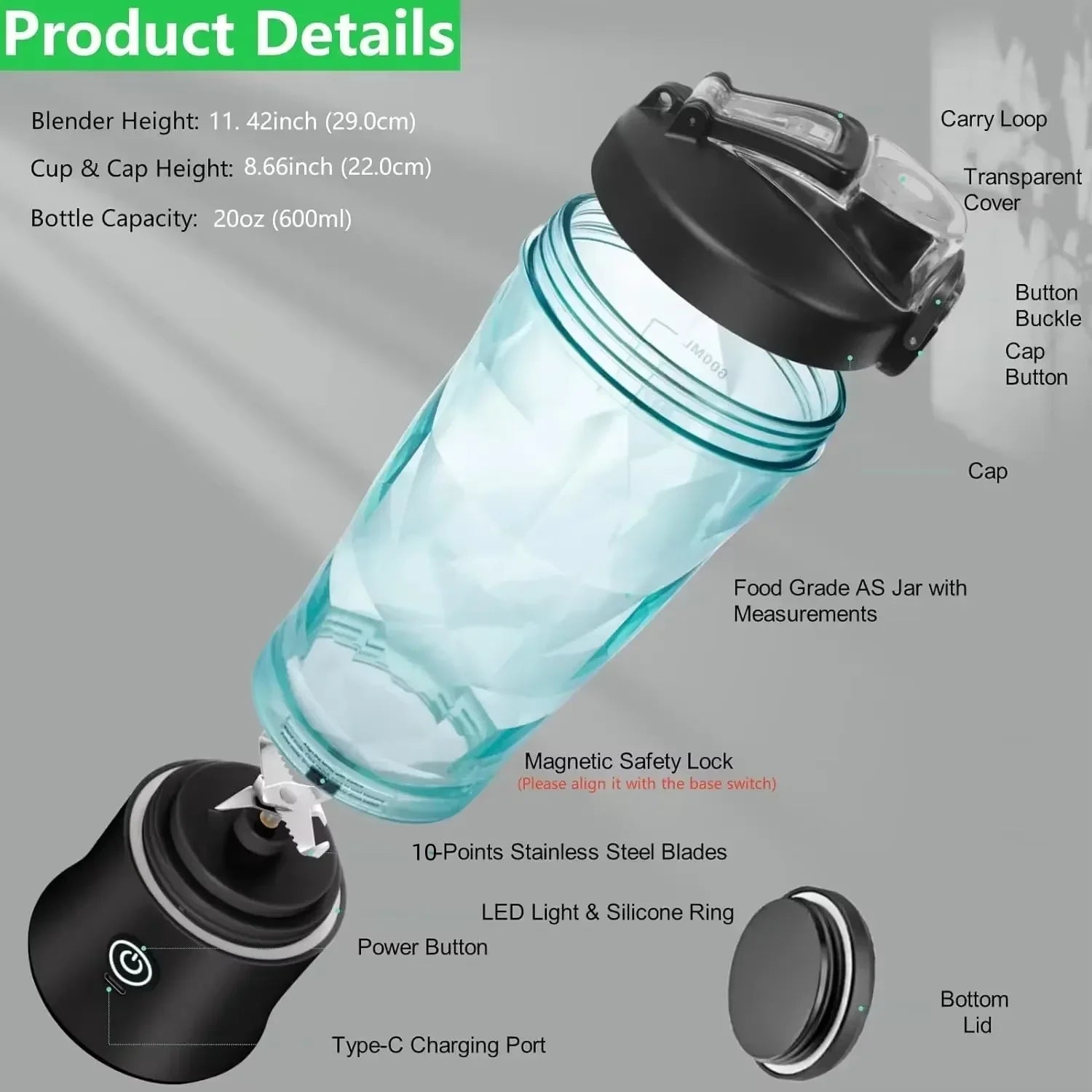 Juicer Blender, Portable Cup, Mixer, Outdoor Mixing