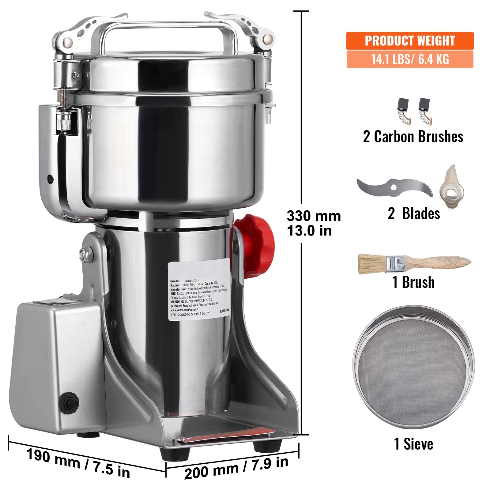 Grain Mill Grinder, Spices Herbs Grains Spices Cereals Coffee Corn