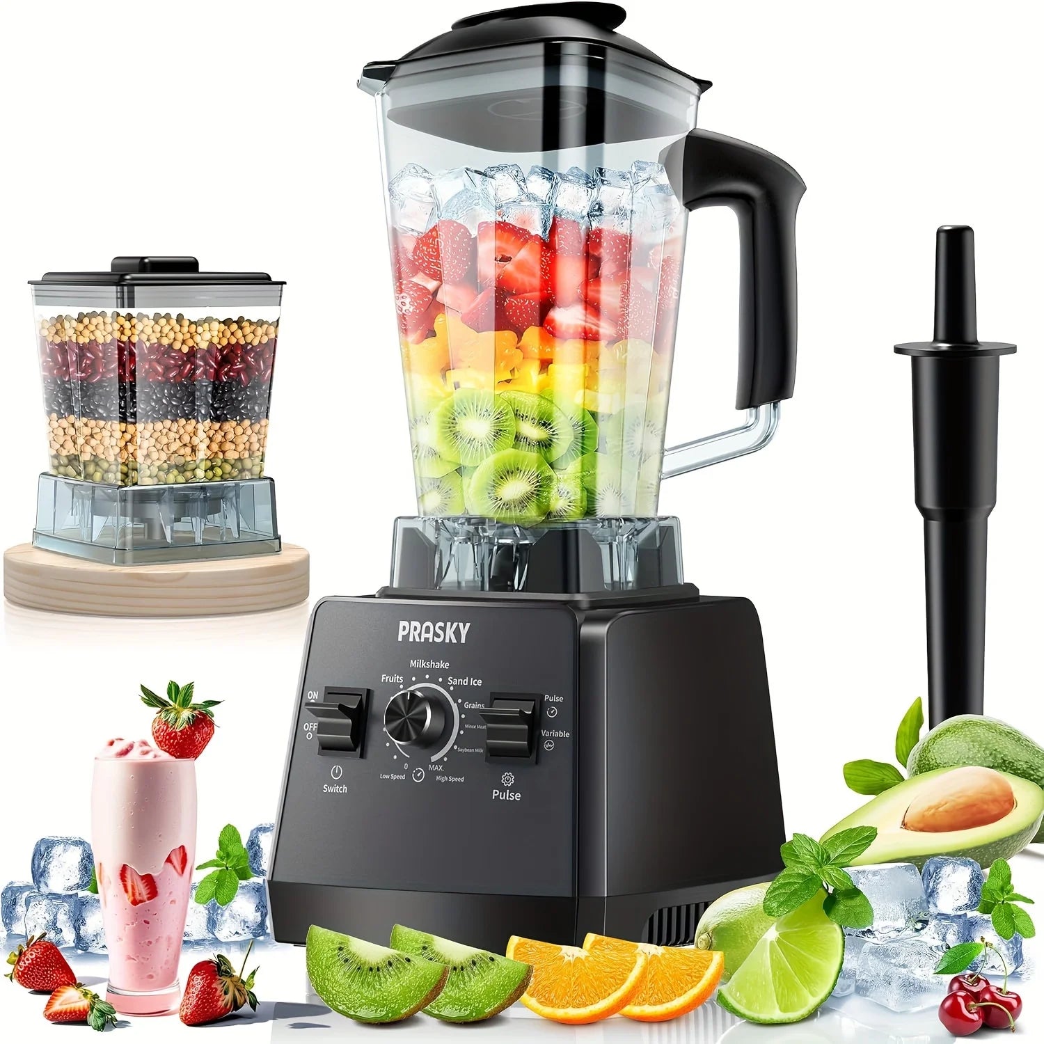 Blender Grinder, 68oz 2 Containers Ice Crushing BPA Free