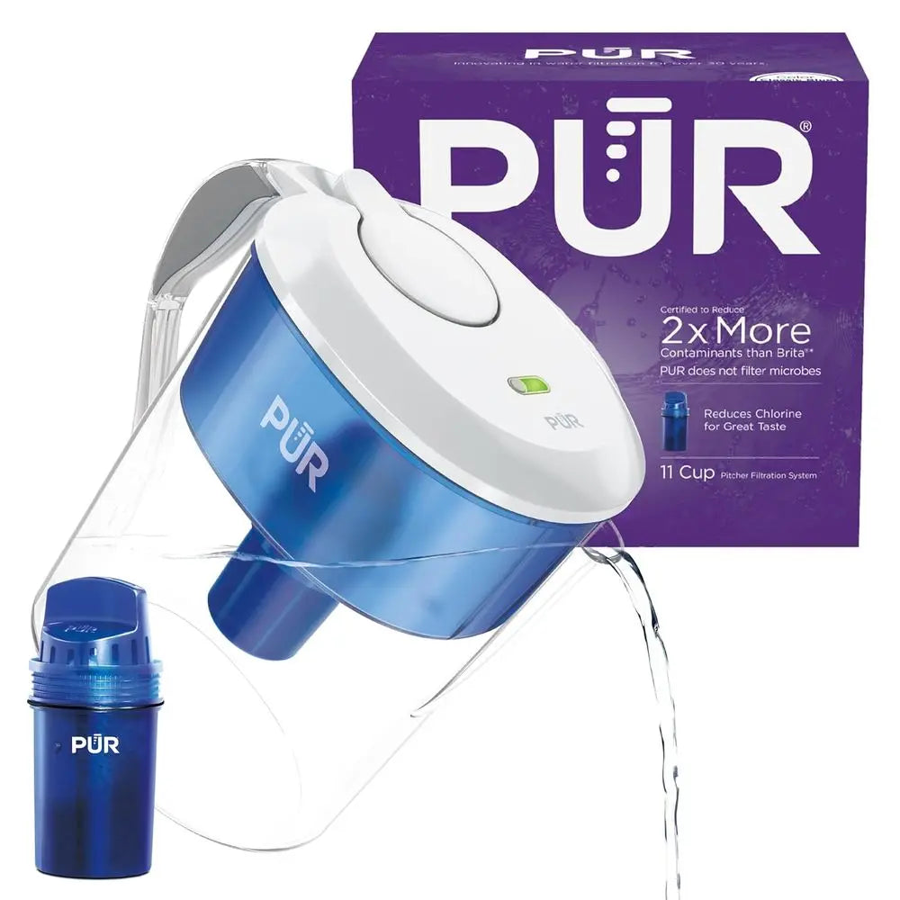 Water Filter Pitcher chlorine, mercury, copper, chemicals & substances, 11-Cup