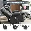 Rocker Recliner Chair with Heat and Massage, 360° Swivel Nursery Rocking Chairs for Adults, Oversized Recliner Single Sofa