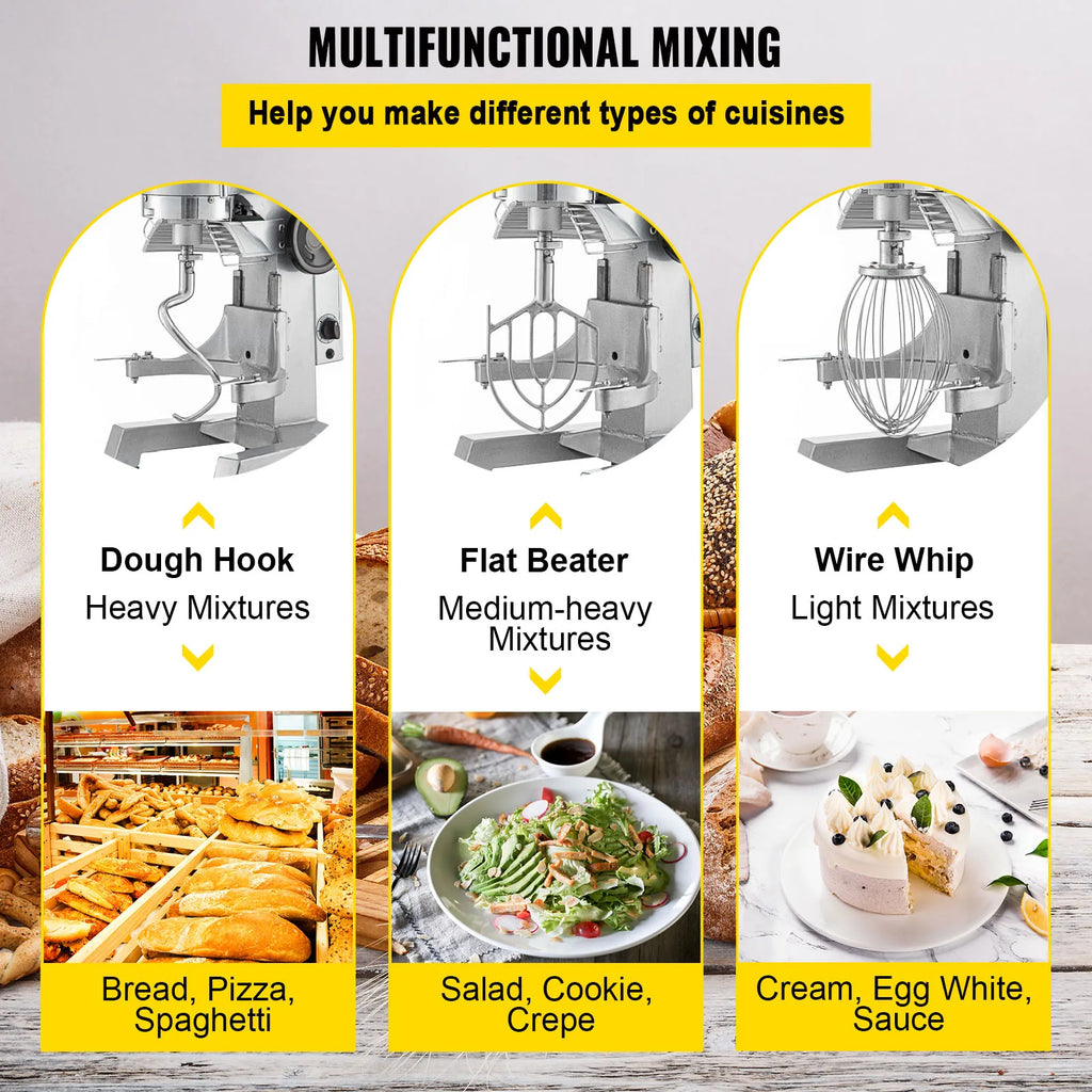 Dough Machine, 10-30L Electric Stainless Cream Egg Mixer Blender
