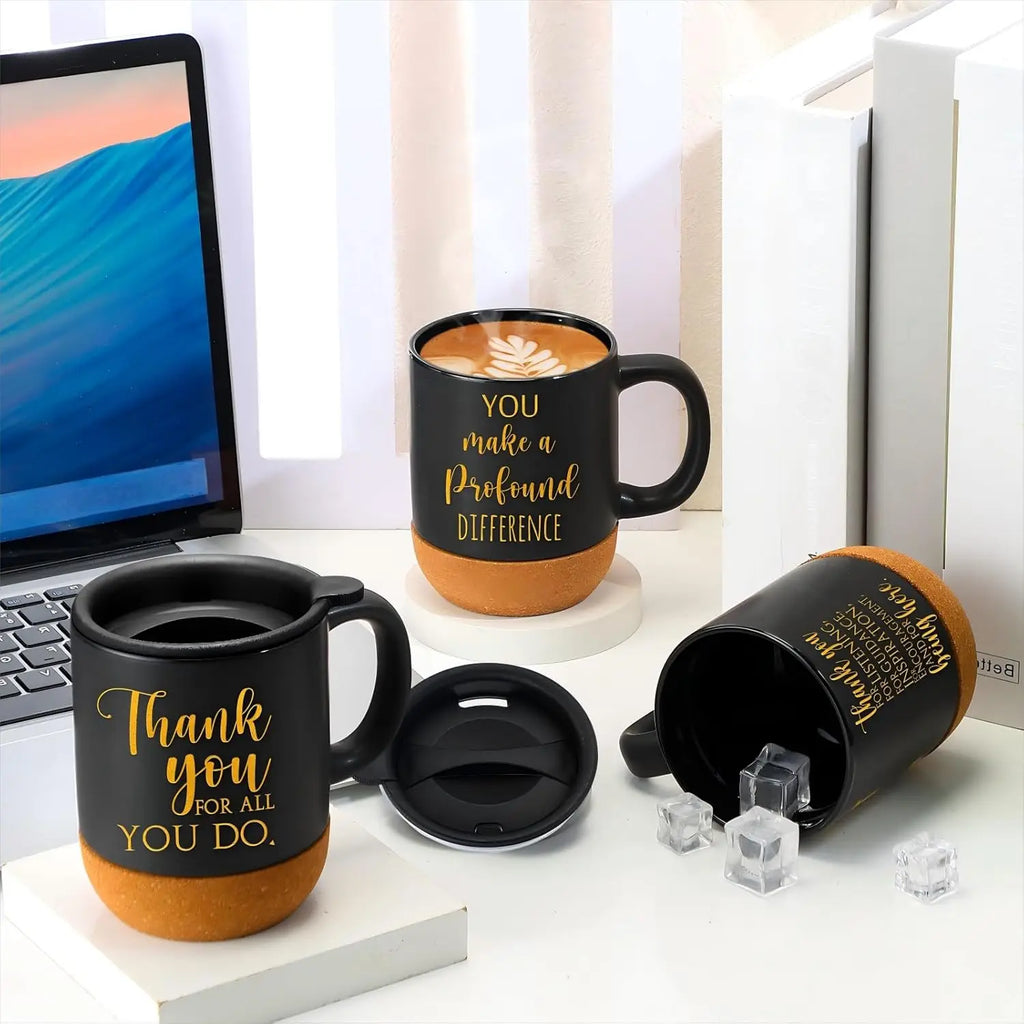 Mugs w/ Lids, 10-Pack Inspirational for Coworkers, Teachers, Staff Gifts