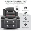 Rocker Recliner Chair with Heat and Massage, 360° Swivel Nursery Rocking Chairs for Adults, Oversized Recliner Single Sofa