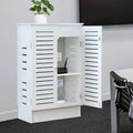 Floor Standing Router Storage Cabinet Box Modem Power Strip Cable Management Organizer for Home Office White Customized