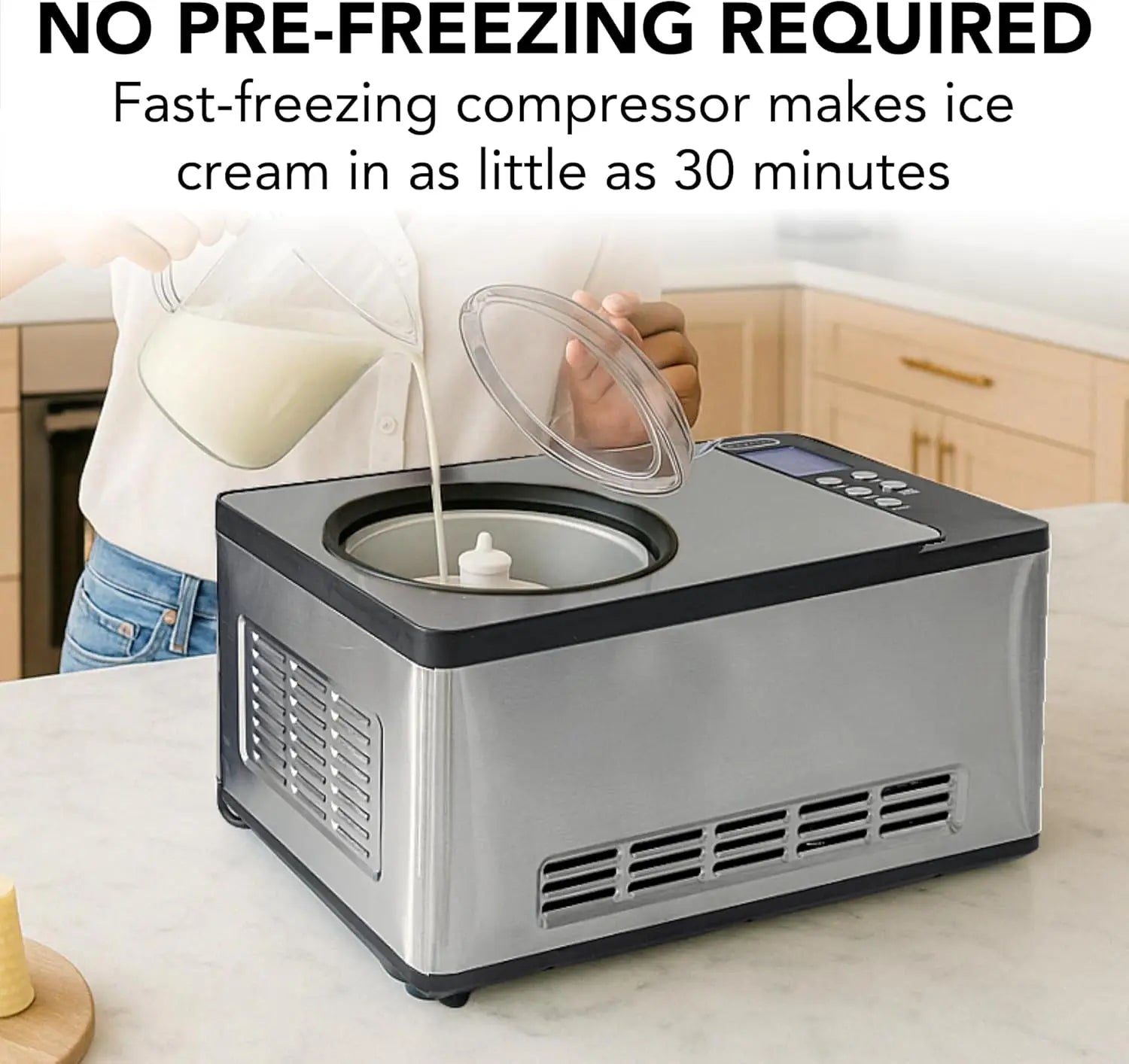 Ice Cream Maker, 2.1 Qt, Digital Display