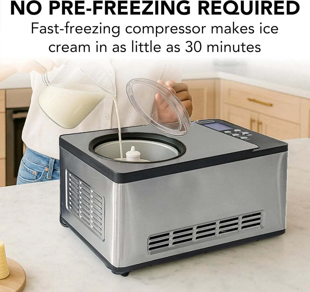 Ice Cream Maker, 2.1 Qt, Digital Display