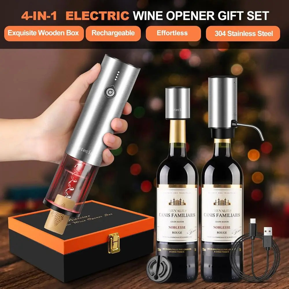 Electric Wine Opener Set, Gift Box