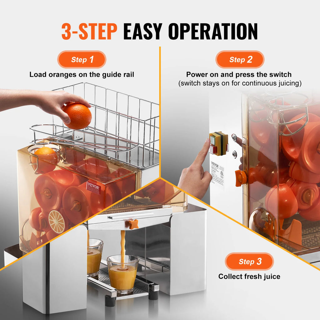 Orange Juicer Machine, Stainless w/ Pull-Out Filter