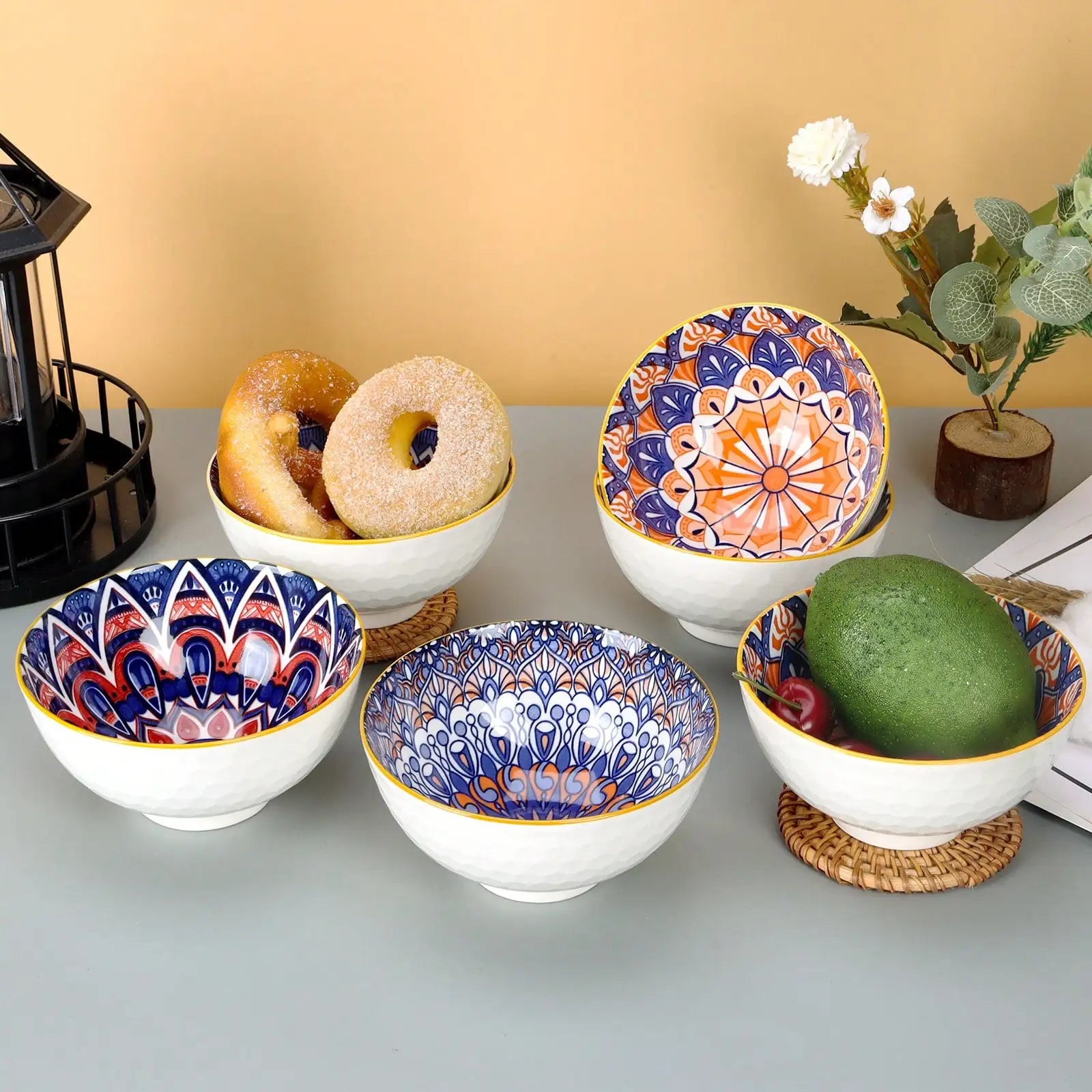 Bowls, 6-Pcs Bohemian Porcelain, Gift Box