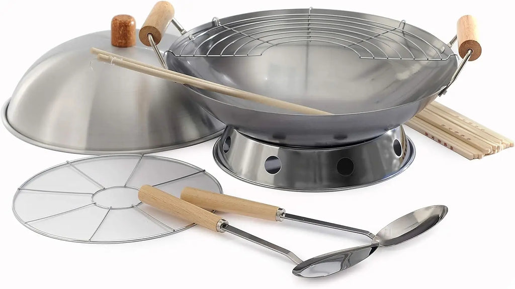Wok Set w/ Accessories, 10-Piece, 14 In