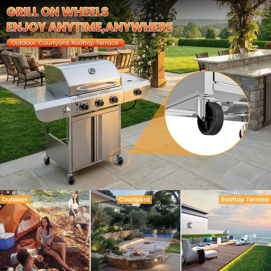 Gas Grill Griddle, Stainless Steel