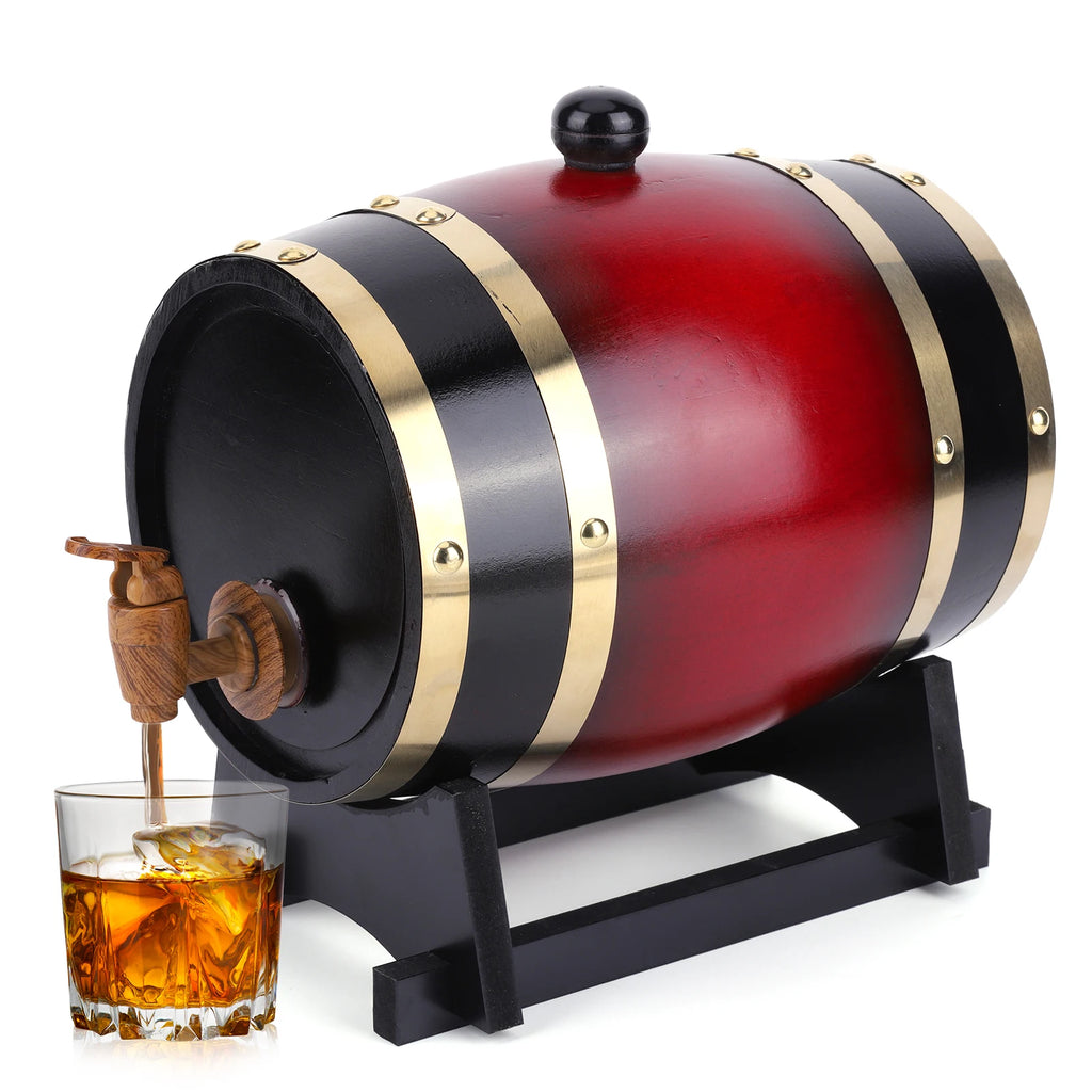 Wooden Whiskey Barrel Bracket Retro Faucet 3L