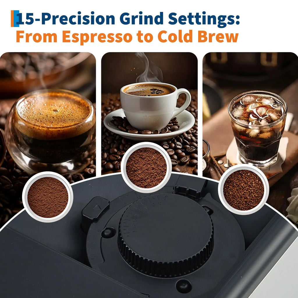 Espresso Machine W/ Milk Frother, Brewer/Grinder