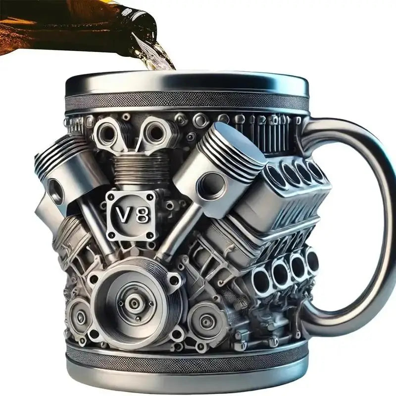 Mug, Stainless Steel Car Lovers V8 Engines