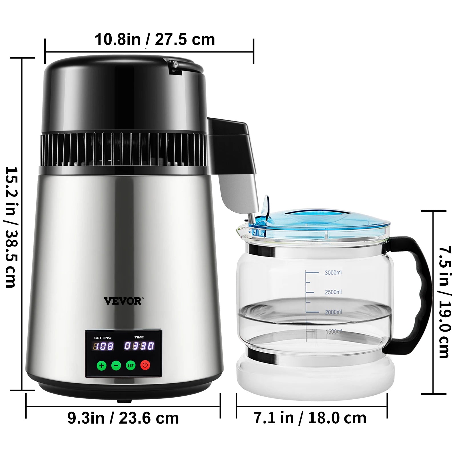 Water Distiller, 4L Filter Distilling Touch Screen