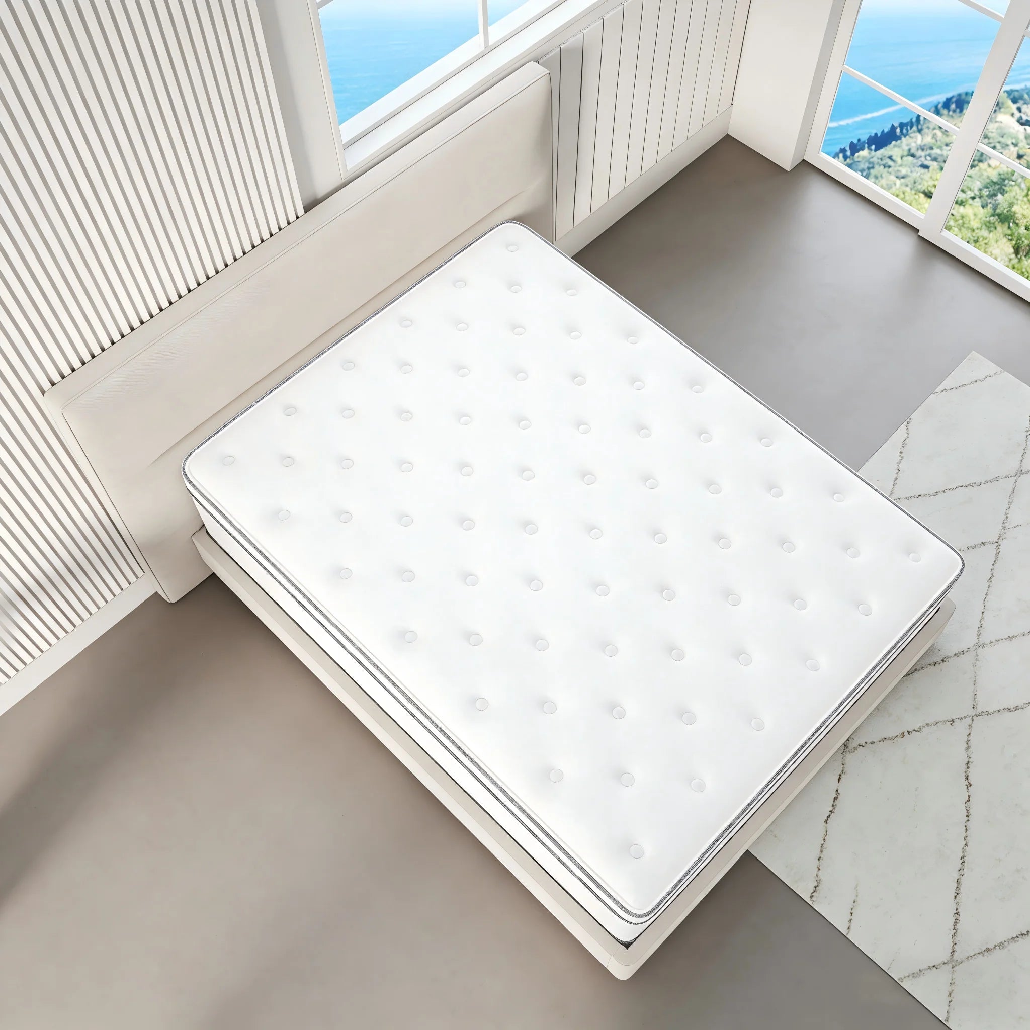 King Full Queen Mattress 14\12\10 inch - Pain-Relieving Hybrid Mattress for Extra Lumbar & Hip Support