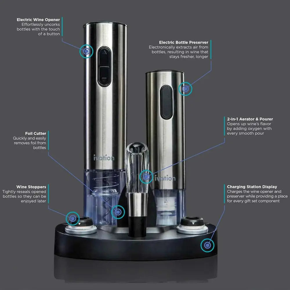 Electric Wine Opener with Vacuum Stoppers