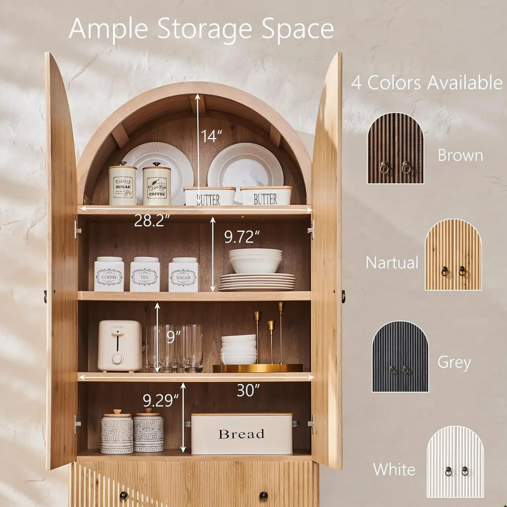 Pantry Cabinet, 71" Tall w/ 2 Drawers, Freestanding