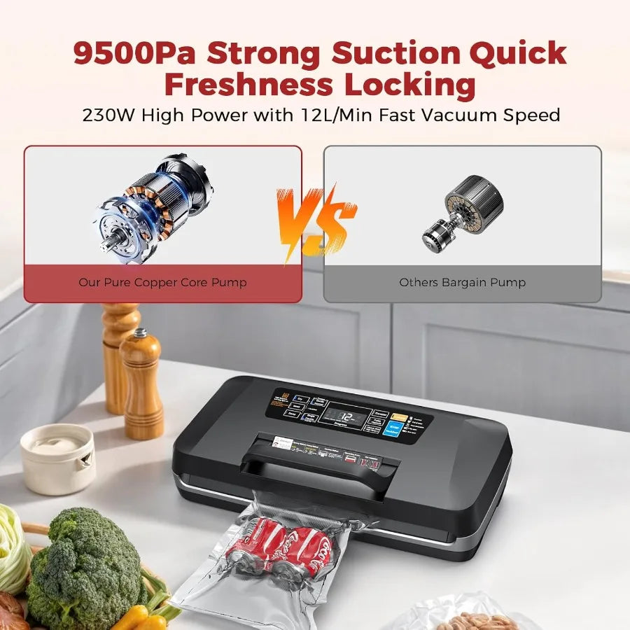 Vacuum Sealer with Double Heat Seal