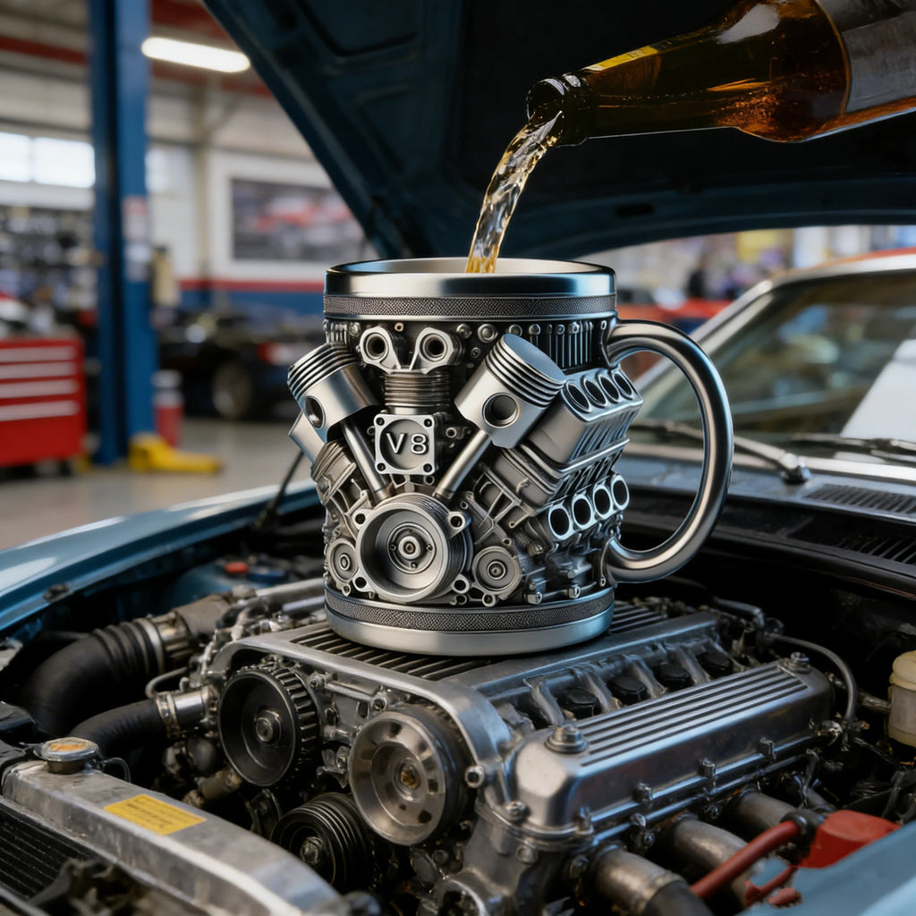 Mug, Stainless Steel Car Lovers V8 Engines